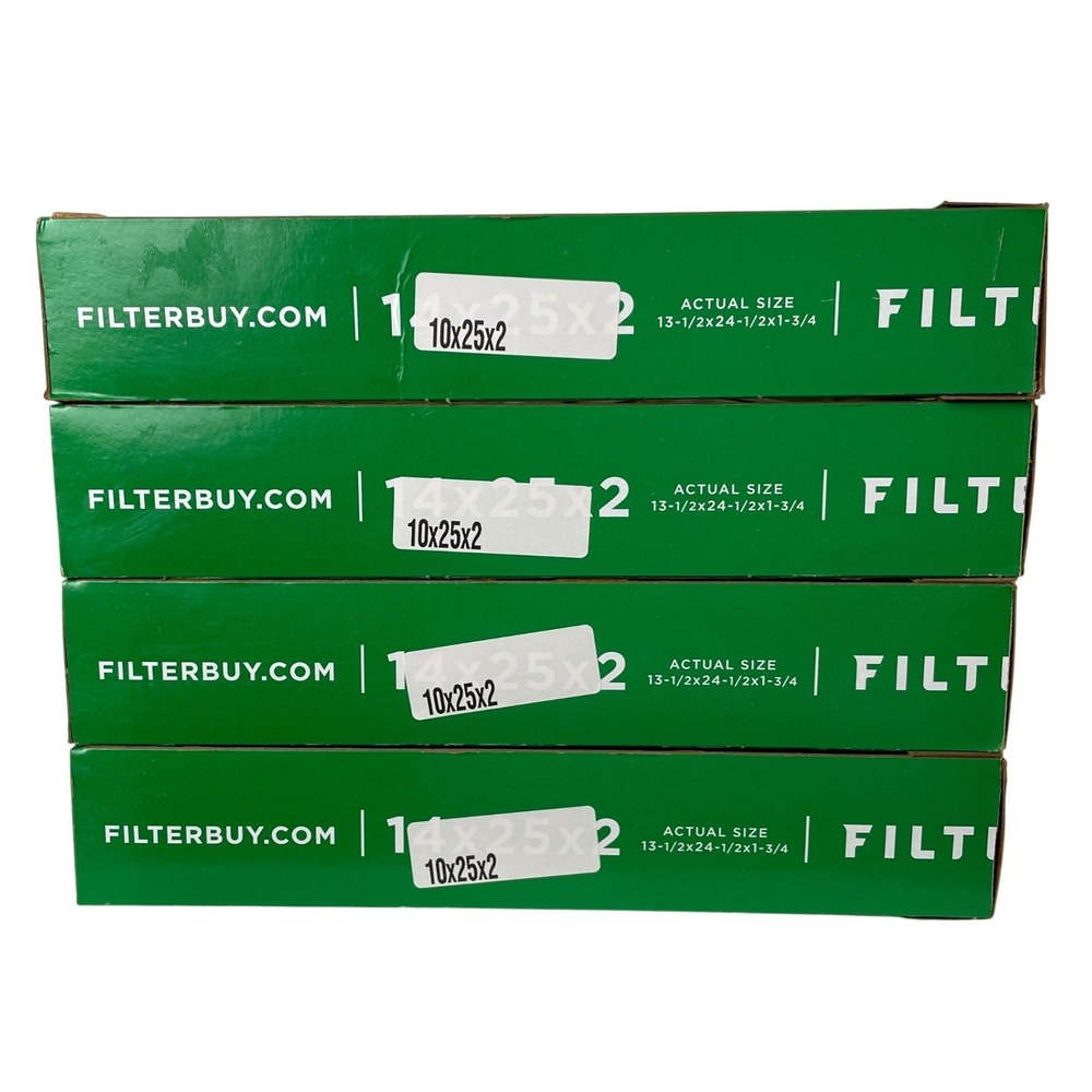 Filterbuy 10x25x2 MERV 8 HVAC Air Filter 4‎ Pack Pleated Furnace AC Filters